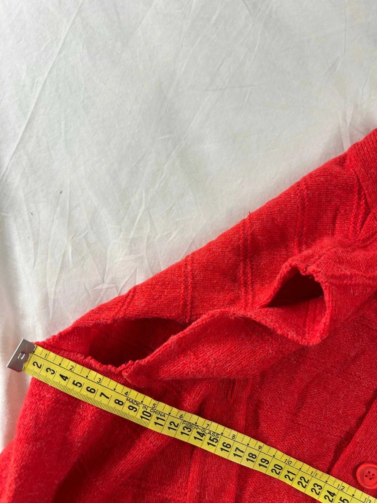 Chaleco rojo de lana de cordero vintage Solfin Paris – photo 13